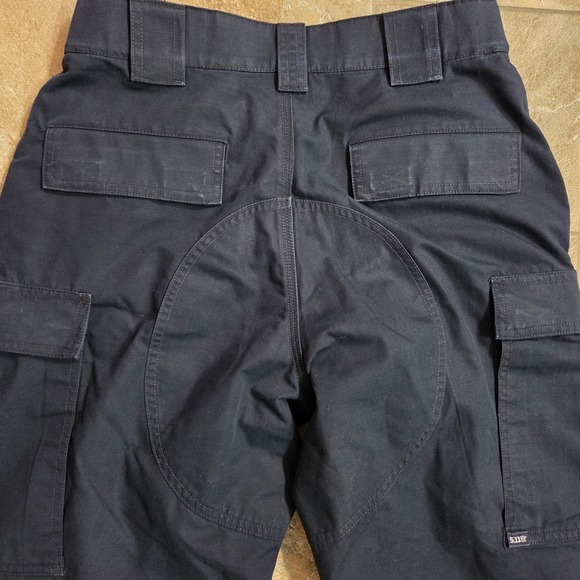 5.11 Tactical Mens Cargo Pants Black Ripstop Work Trousers 24x32 Medium Reg - Picture 7 of 9